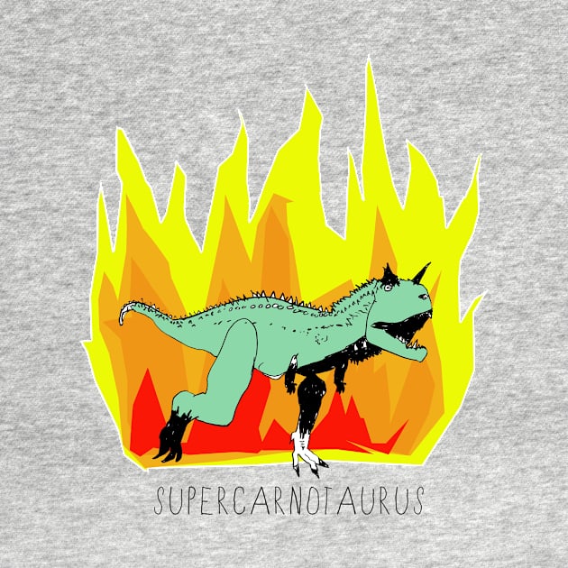 SUPERCARNOTAURUS - dinosaur Power!  with black writing by heyK